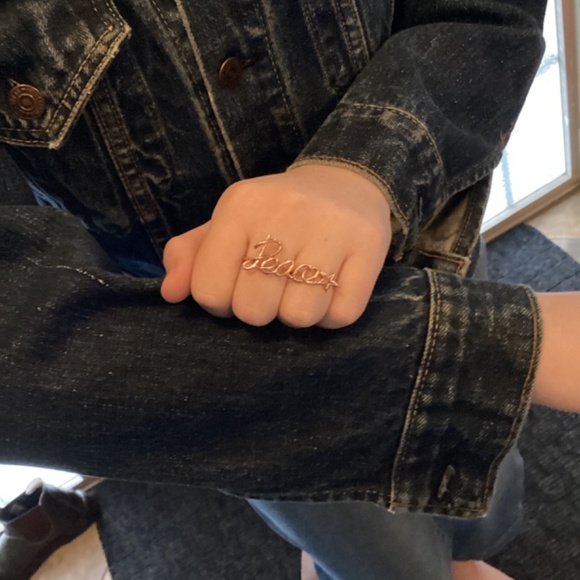 Two finger Peace ring sterling silver and rose gold. NWT  REM - Picture 10 of 13